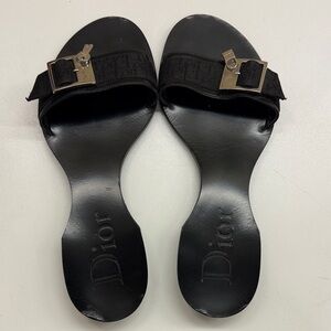 Dior Black Buckle Slide Sandals